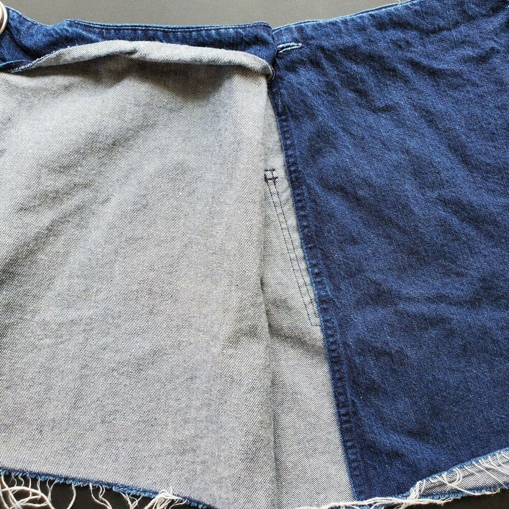 Madewell Casual Wrap Skirt Size 2 Blue Denim Raw Hem Belted Above Knee - Picture 4 of 8
